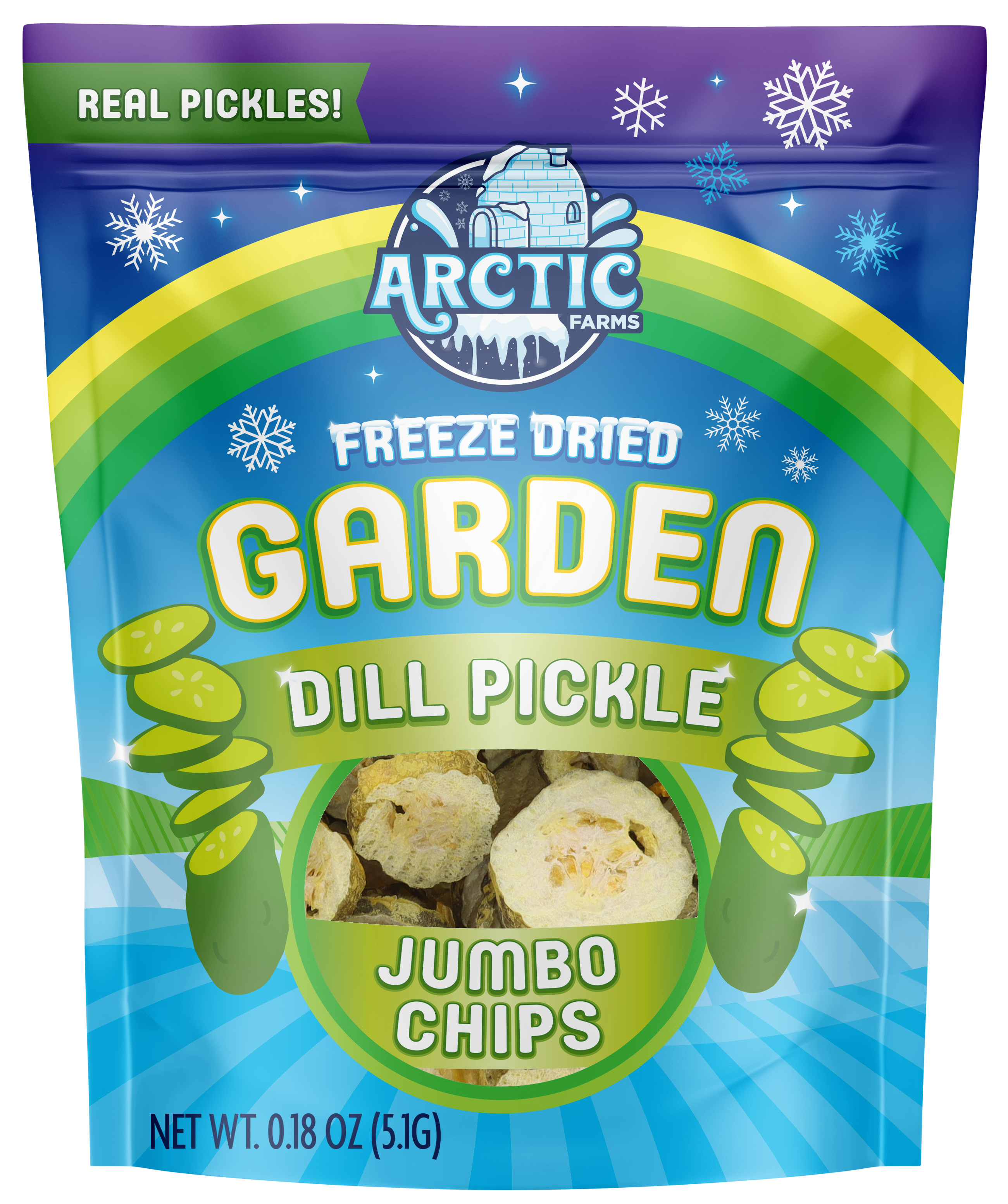 Freeze Dried Kosher Dill Pickle Jumbo Chips (Can be Salty)