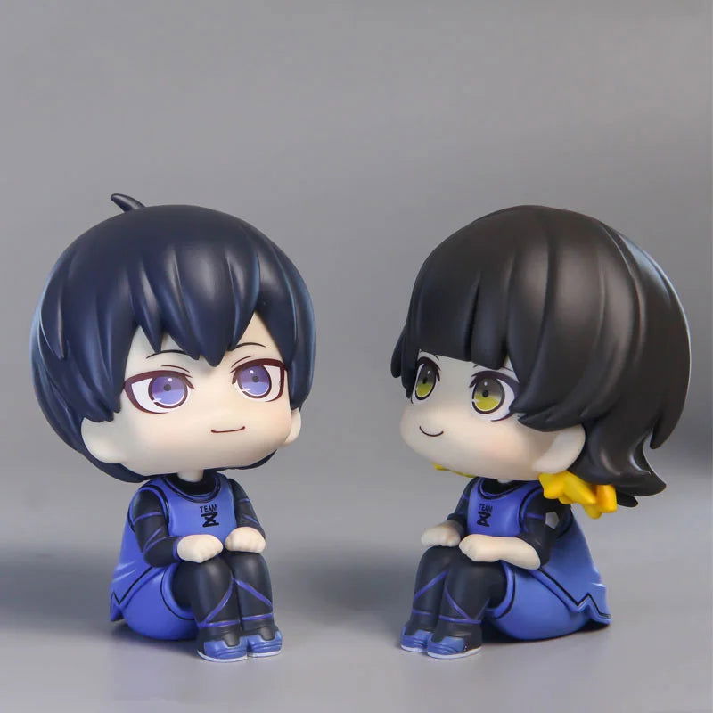 BLUE LOCK Cute Mini Figurines, Isagi Yoichi Chigiri Hyoma Nagi Seishiro Action Figures, Kawaii PVC Toys for Collector 10cm