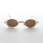 90s Oval Goth Steampunk Vintage Sunglass - Byron