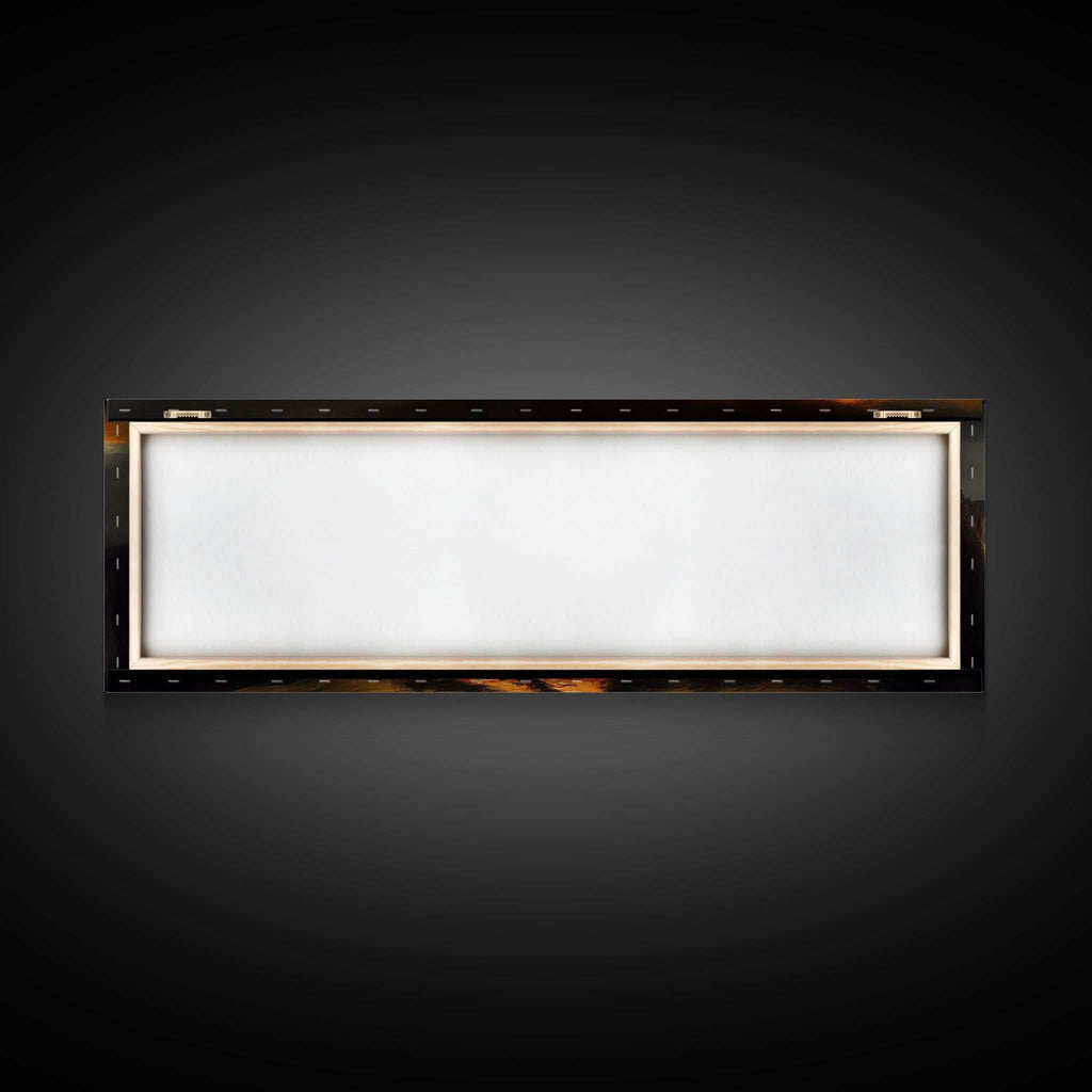 Panoramic Dark Fantasy Wall Art, Framed Canvas, Wood Frame Art, The Dark Castle Oil Painting Fantasy Decor, DND Art - 10x30 Inches / Gallery Wrap Canvas - Ready To Hang