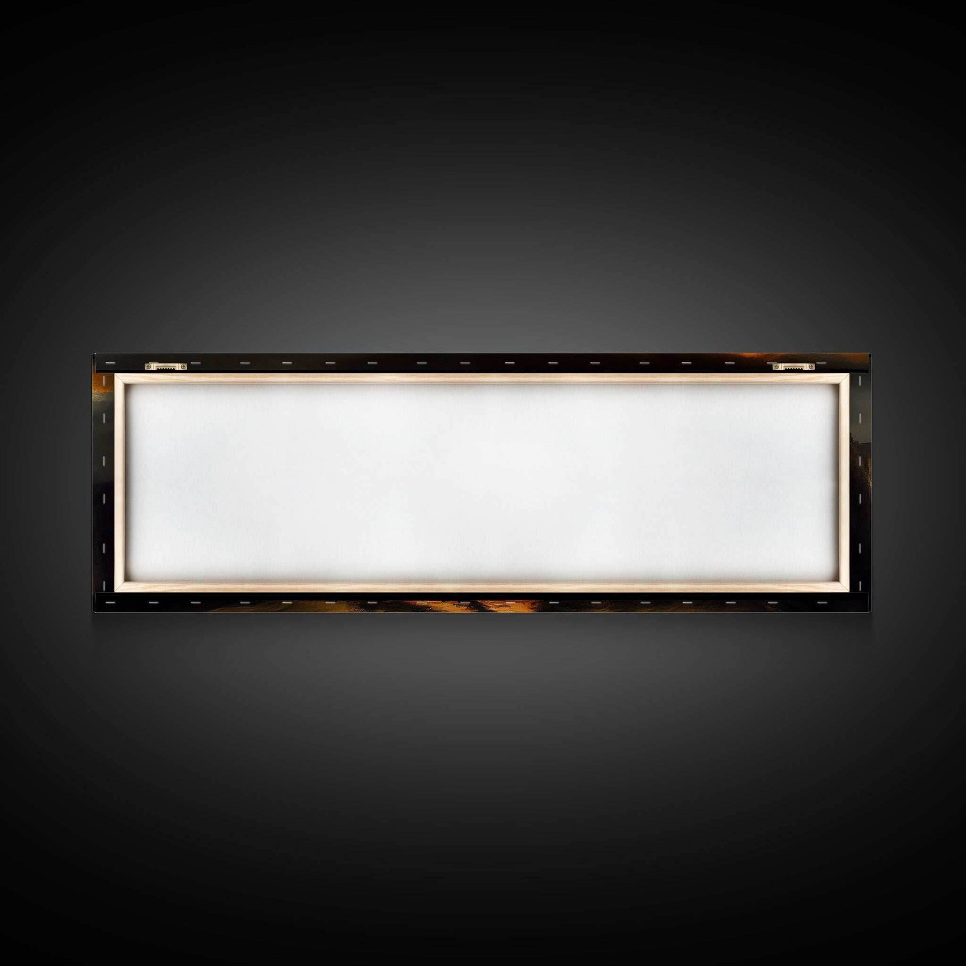 Panoramic Dark Fantasy Wall Art, Framed Canvas, Wood Frame Art, The Dark Castle Oil Painting Fantasy Decor, DND Art - 10x30 Inches / Gallery Wrap Canvas - Ready To Hang