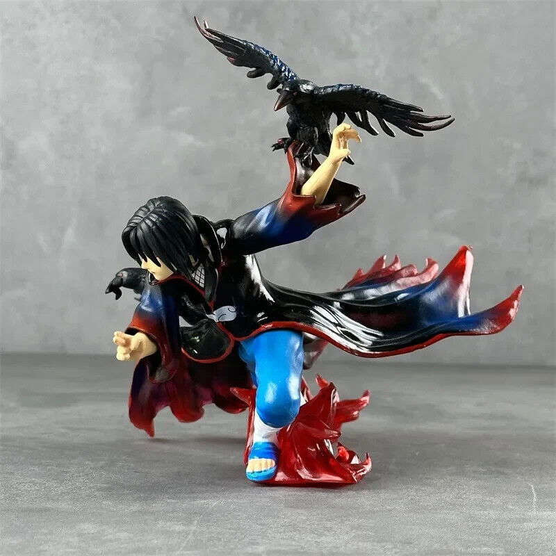 Battle Itachi Uchiha Figure, Akatsuki Red and Black Flames Amaterasu Figurines