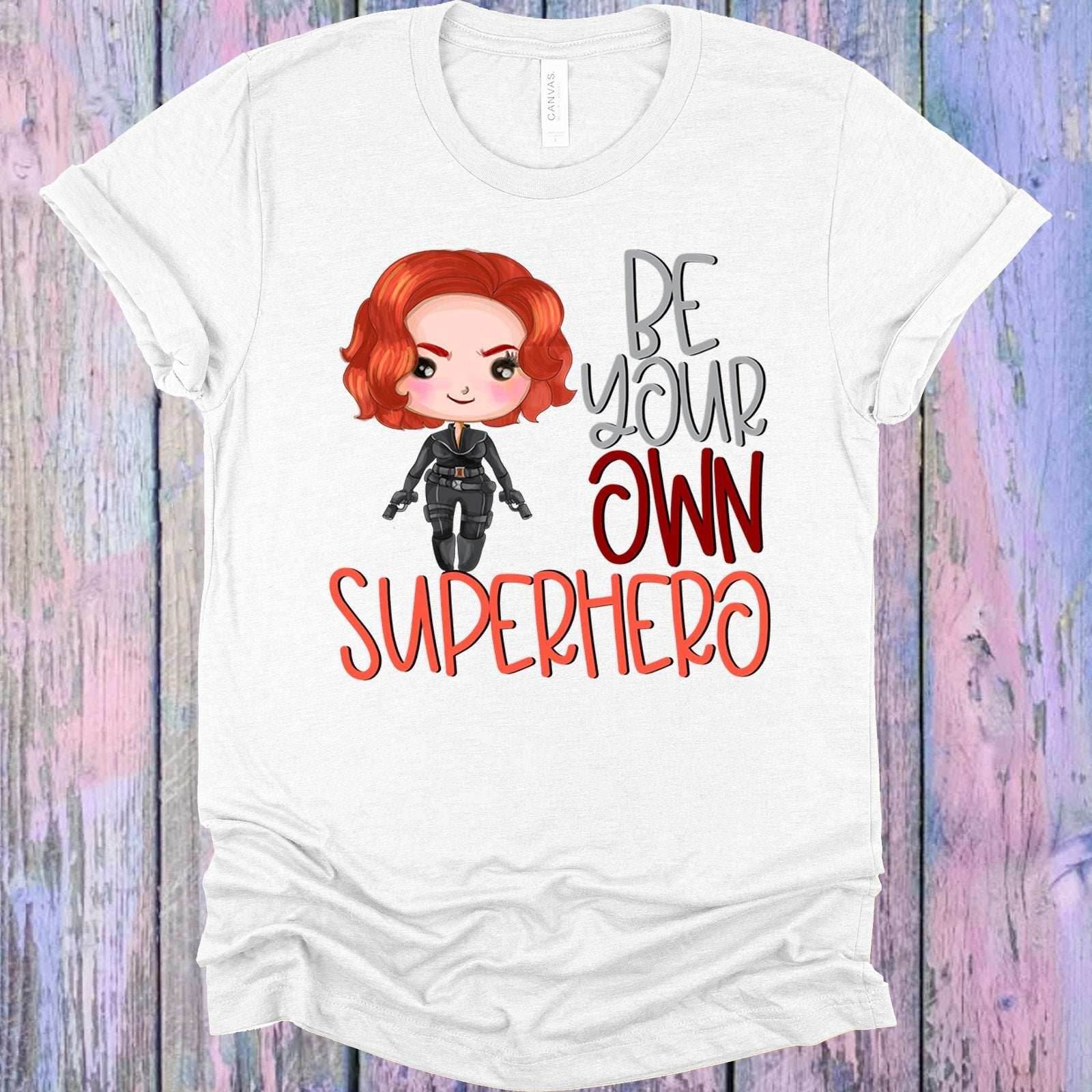 Be Your Own Superhero Black Window Graphic Tee - S