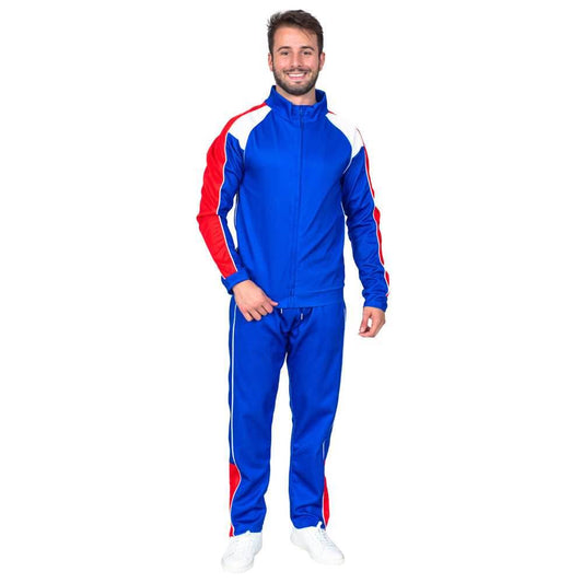 Beer Fest USA Blue and Red Tracksuit Jacket and Pants Halloween Costume Cosplay - S