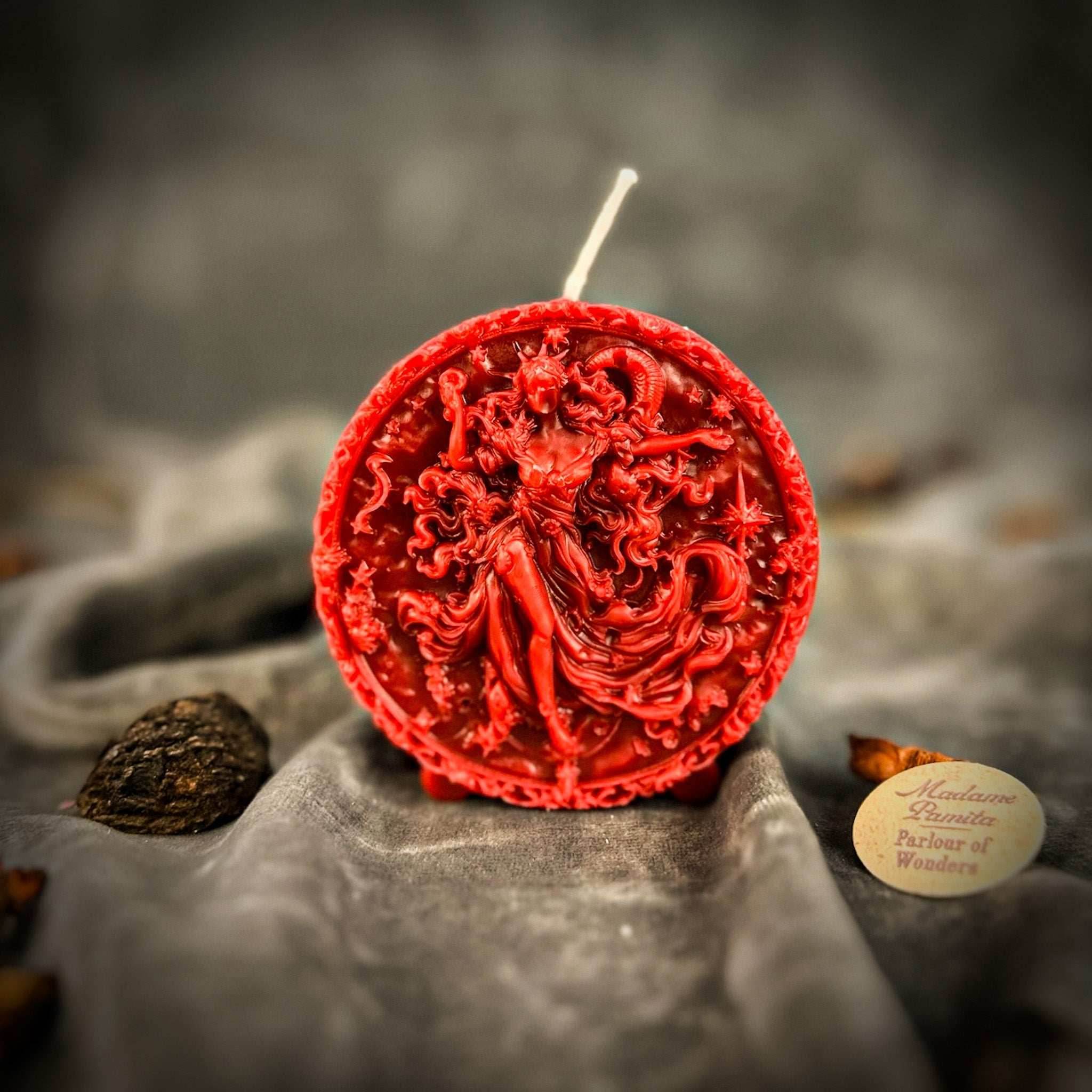 Beeswax Aquarius Water Bearer Zodiac Spell Candle - Red (Passion)