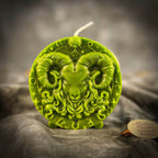 Beeswax Aries Ram Zodiac Spell Candle - Green (Prosperity)