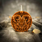Beeswax Aries Ram Zodiac Spell Candle - Brown (Grounding)