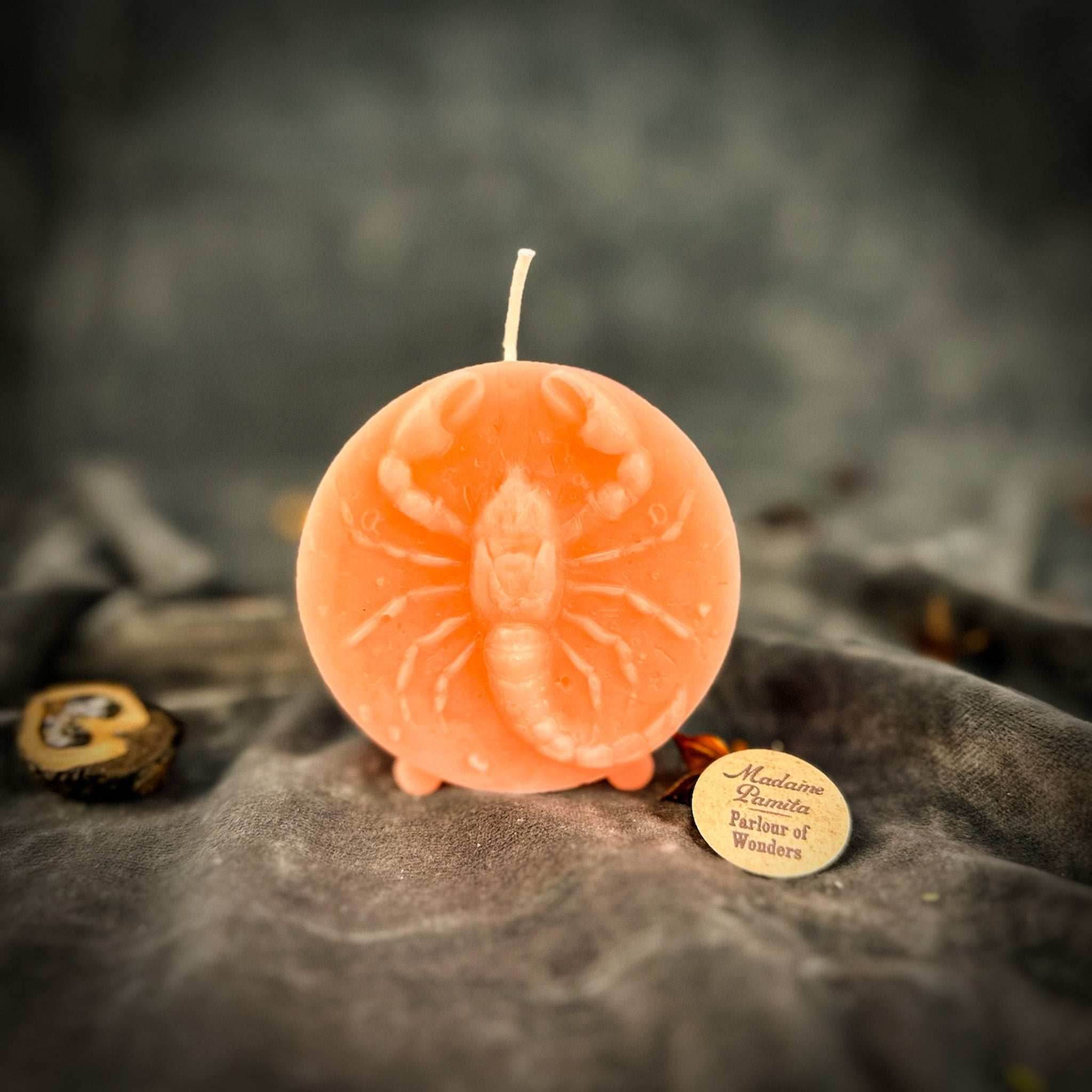 Beeswax Scorpio Scorpion Zodiac Spell Candle - Pink (Romance)