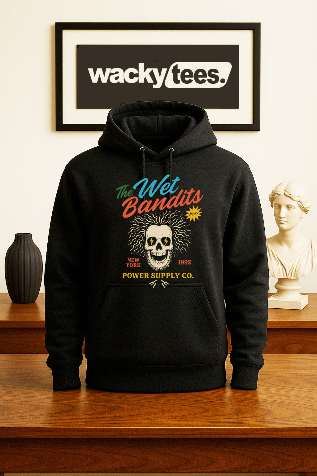 The Wet Bandits Power Supply Co Home Alone Marv Harry Funny Graphic Tee Shirt