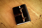 Black Leather 100-Page Journal with Wooden Pencil