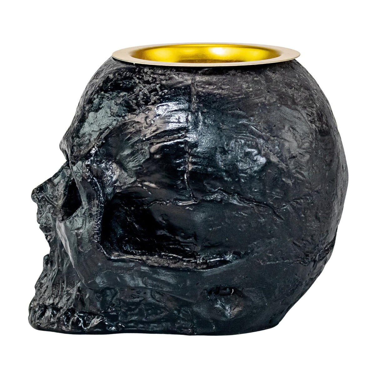 Black Skull Candle Holder