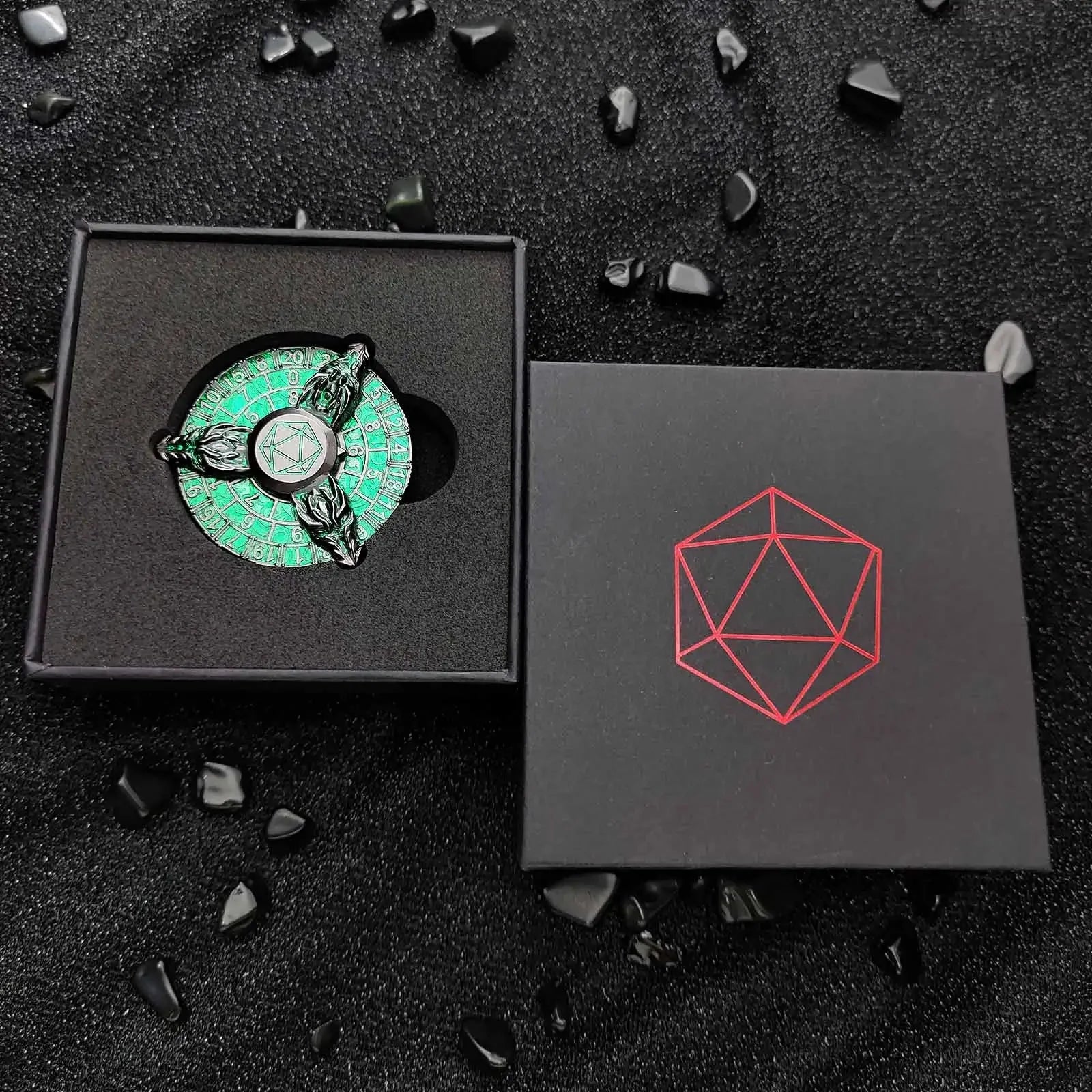 Unique Fidget Spinner Dice: Three Metal Dragon Head Cool DND Spin Roulette Dice