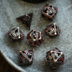Blood Dragon Silver Hollow Metal DND Dice Set