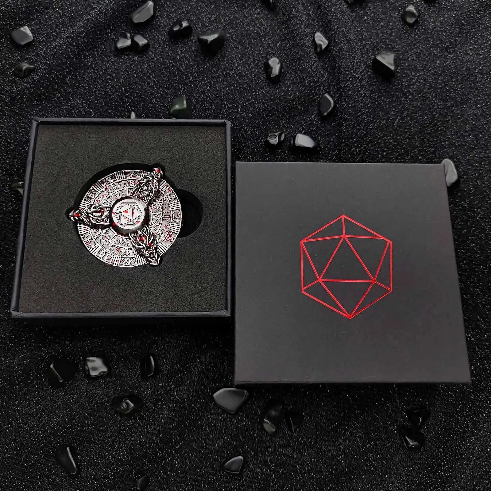 Unique Fidget Spinner Dice: Three Metal Dragon Head Cool DND Spin Roulette Dice