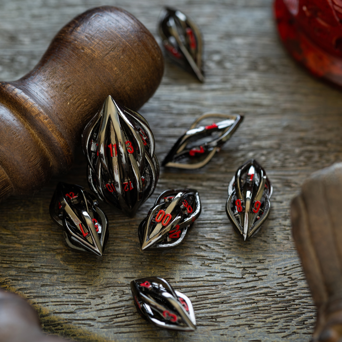 Bloodthorn Hollow Metal DND Dice Set