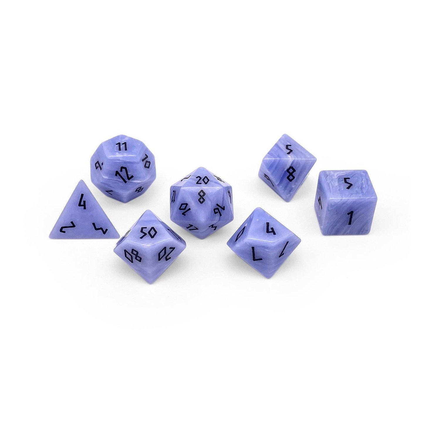 Blue Laced Agate - 7 Piece RPG Set Gemstone Dice