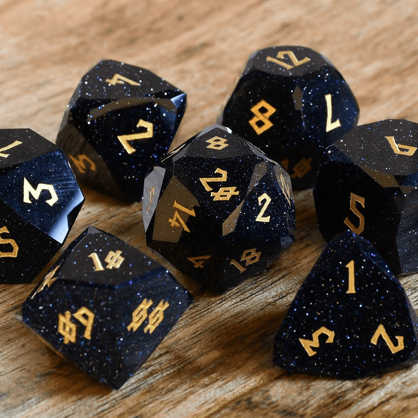 Blue Sandstone Multifaceted Stone Dice Set 'PRE-ORDER | SPRING EVENT DEAL' - 