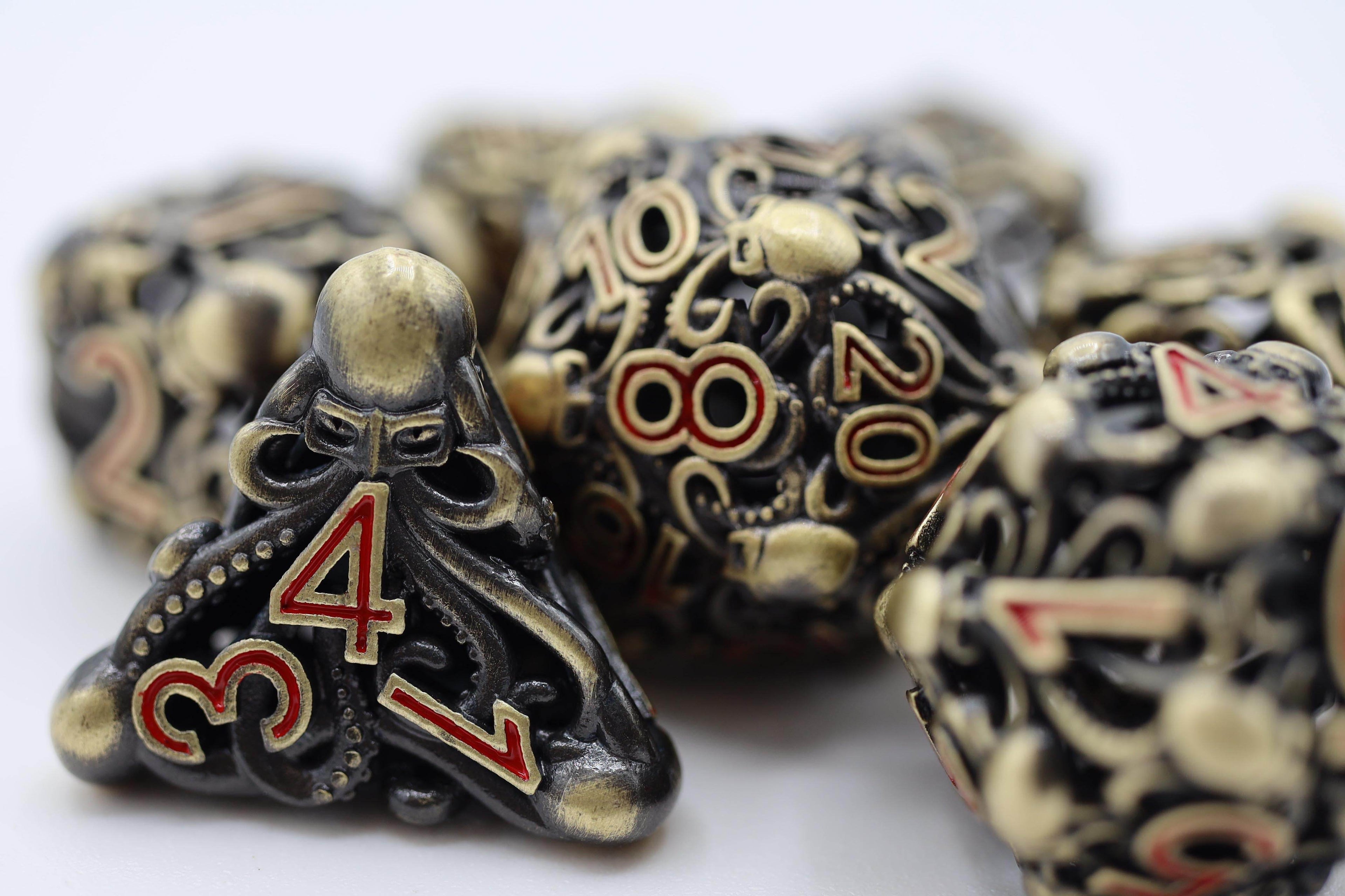 Mind Eater: Bronze - Hollow Metal RPG Dice Set - 