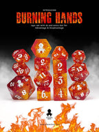 Kraken Dice Holo Foil 14pc TTRPG Dice Set - Burning Hands