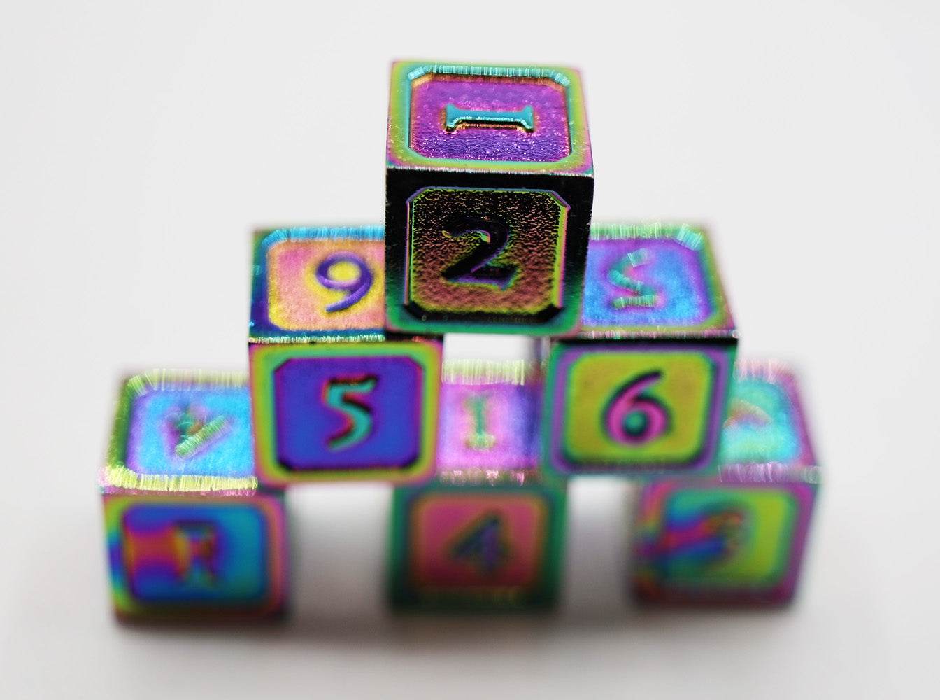 6 piece Metal D6's - Burnt Opal - 