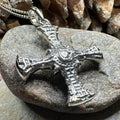Saint Cuthbert Celtic Cross Necklace - 18