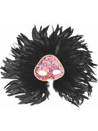 Adult Black Wicked Feather Eye Mask