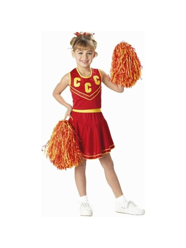 Child's Red & Gold Cheerleader Costume