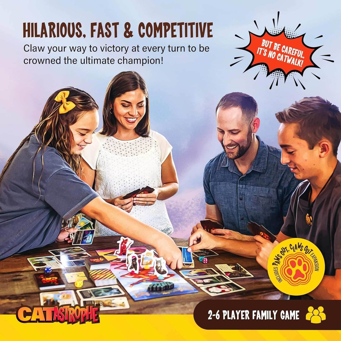 CATastrophe: A Game of 9 Lives with Paws Out Expansion Pack - 