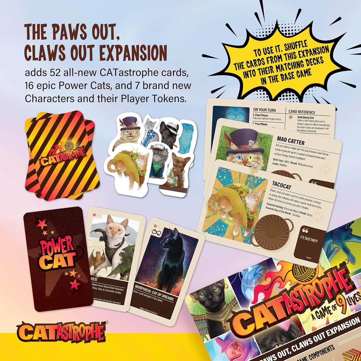 CATastrophe: A Game of 9 Lives with Paws Out Expansion Pack - 