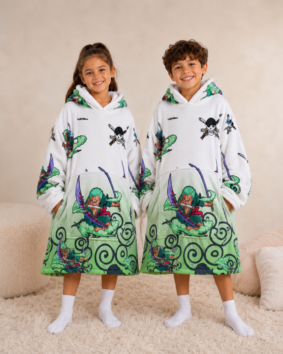 Zoro One Piece Wearable Blanket Hoodie for Kids & Adults | OLM Toys