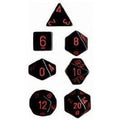 Chessex 7-Die Set (Opaque) - Black/Red