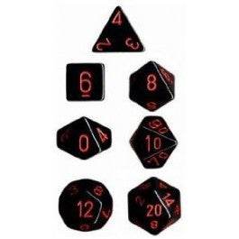 Chessex 7-Die Set (Opaque) - Black/Red