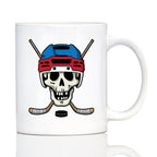 Hockey Skull Coffee Mug Hockey Gifts for Coach or Players White Ceramic Coffee Cup