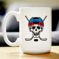 Hockey Skull Coffee Mug Hockey Gifts for Coach or Players White Ceramic Coffee Cup