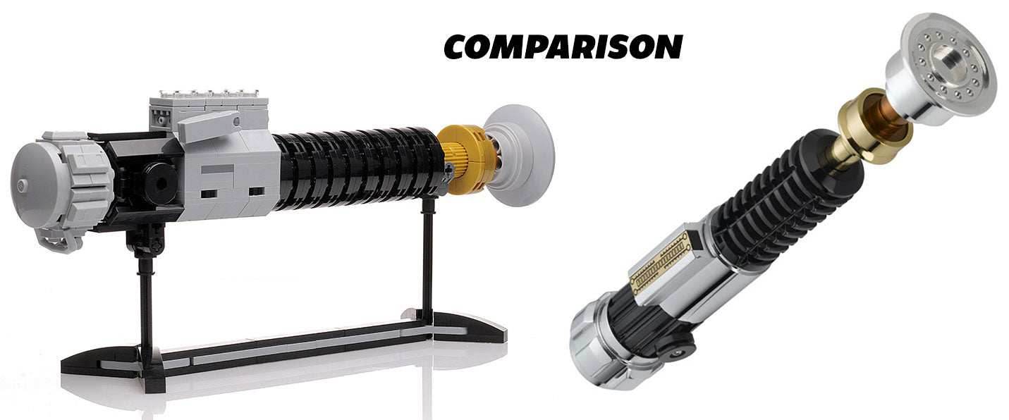 Custom LEGO Obi-Wan Kenobi Lightsaber w/ Stand - 