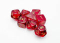 Translucent Polyhedral Crimson/gold 7-Die Set (with bonus die) - 