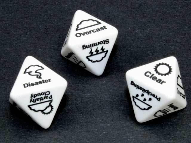Weather d8 Opaque White Weather Select Dice (Custom engraved) [by piece] - 