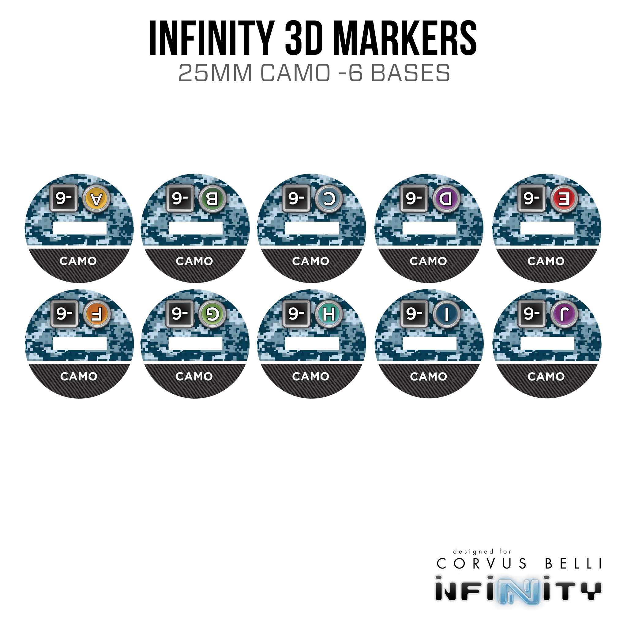 Infinity 3D Markers: Malignos (25mm Camo -6, Cybermask) - Camo -6 / A