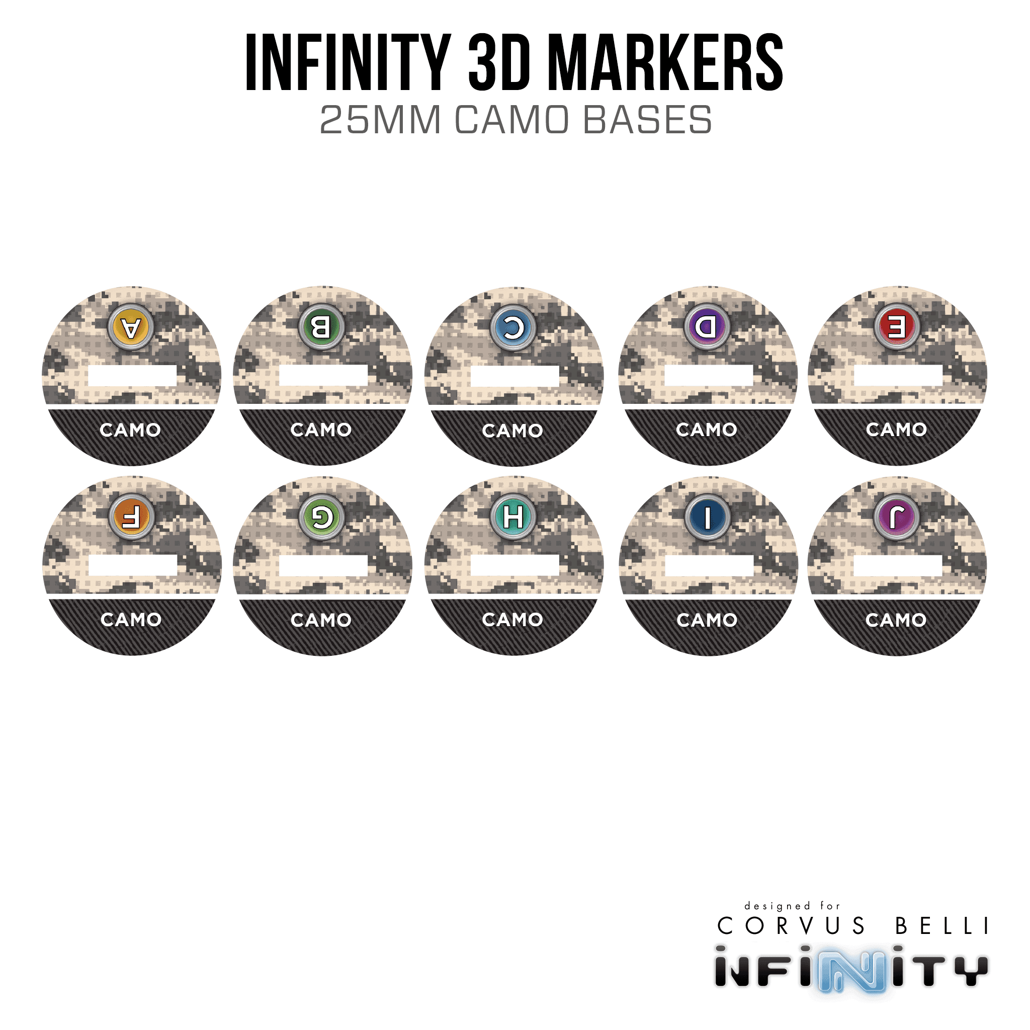 Infinity 3D Markers: Helots (25mm Camo -3, Decoy -1) - Actual, Decoy -1