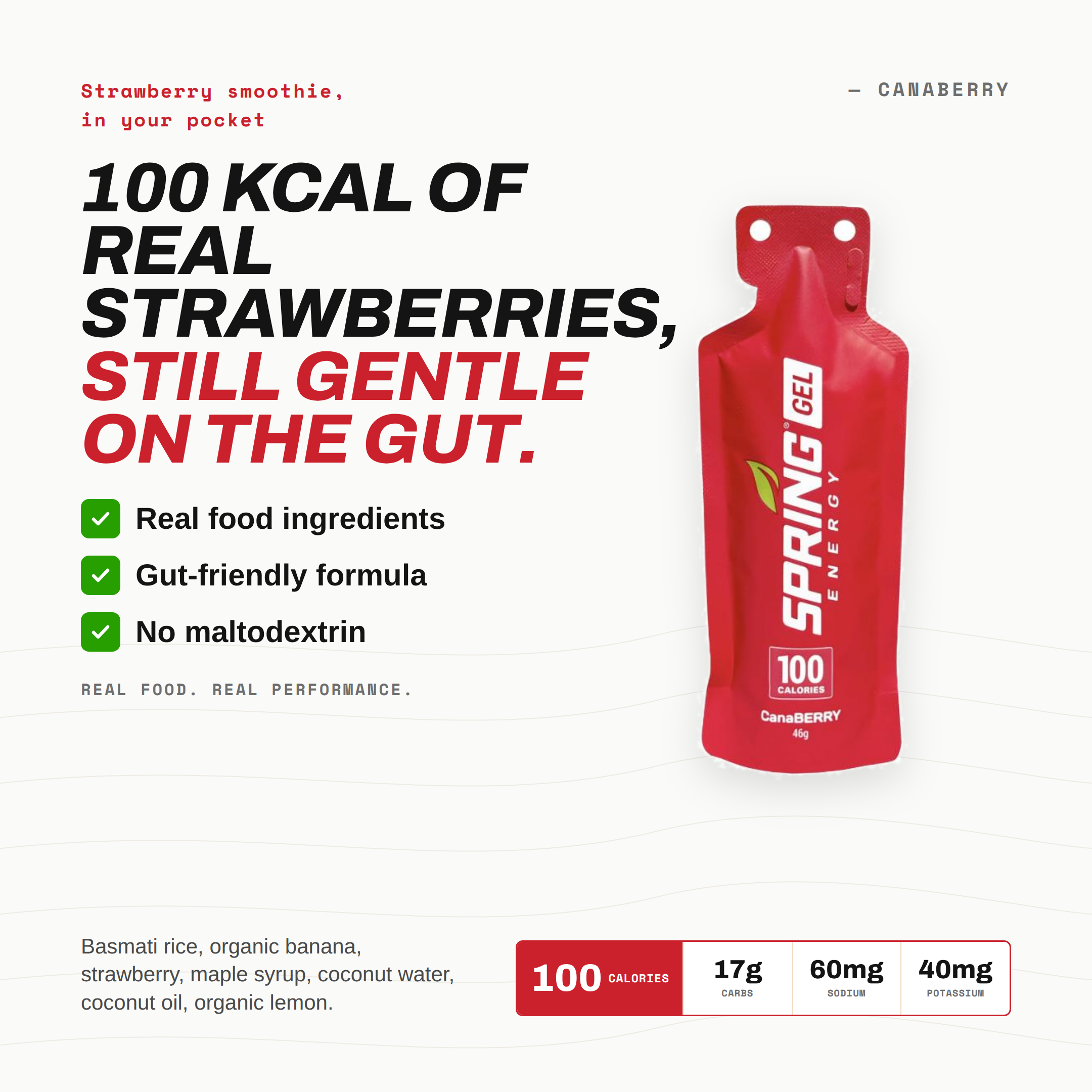 Strawberry Smoothie Gel (Vegan) 100 Kcal- Canaberry