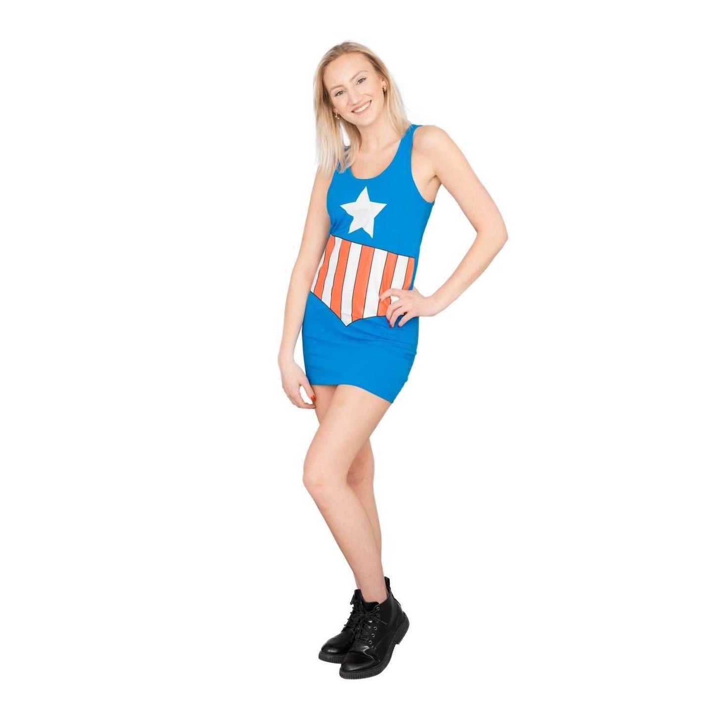 Captain America Blue Tunic Tank Dress - XS