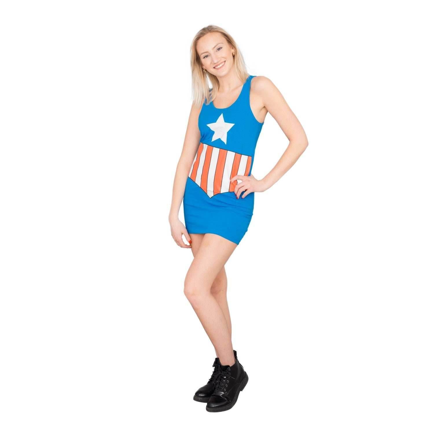 Captain America Blue Tunic Tank Dress - XS