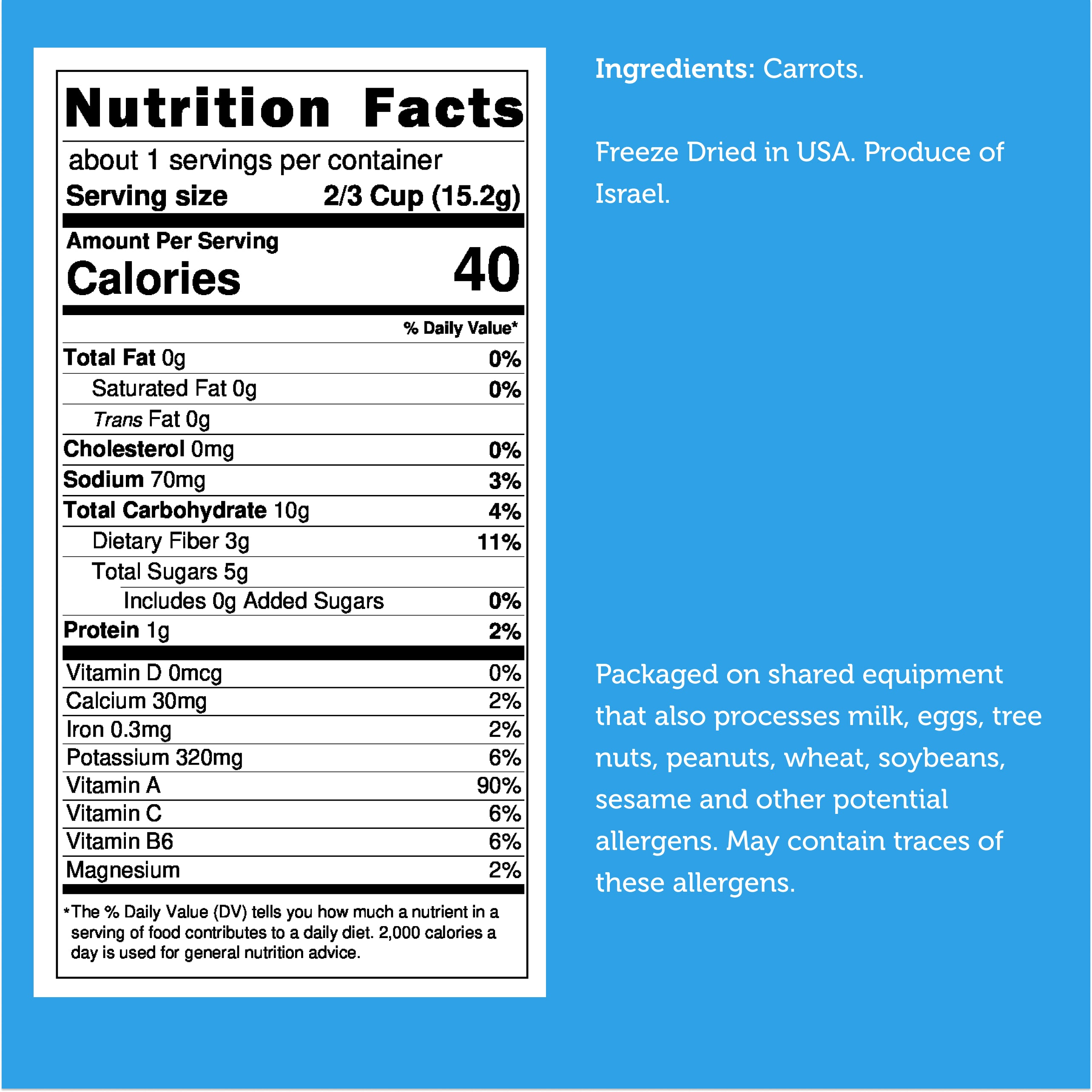 Freeze Dried Carrot Chips