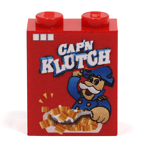 Cap'N Klutch Cereal (1 x 2 x 2 Brick) made using LEGO parts - B3 Customs - 