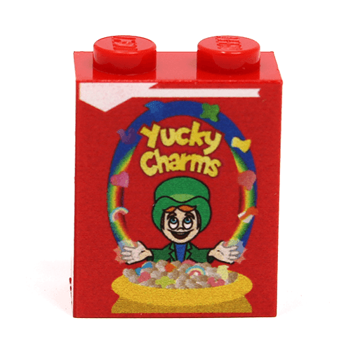Yucky Charms Cereal Custom Printed 1x2x2 Brick made using LEGO parts - B3 Customs - 