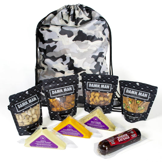 Charcuterie Meat & Cheese Gift Bag – Standard or Deluxe | Gourmet Snacks & Mixed Nuts - Deluxe