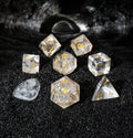 Kraken Dice - Clear Quartz Semi-Precious 8pc Dice Set for RPGs - 