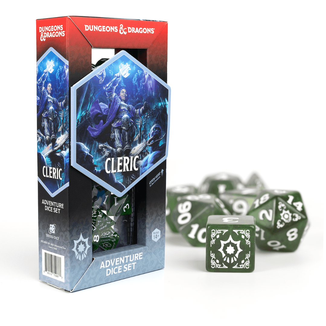 D&D Adventure Dice Set - Cleric Edition | Green 15pc Collection - 