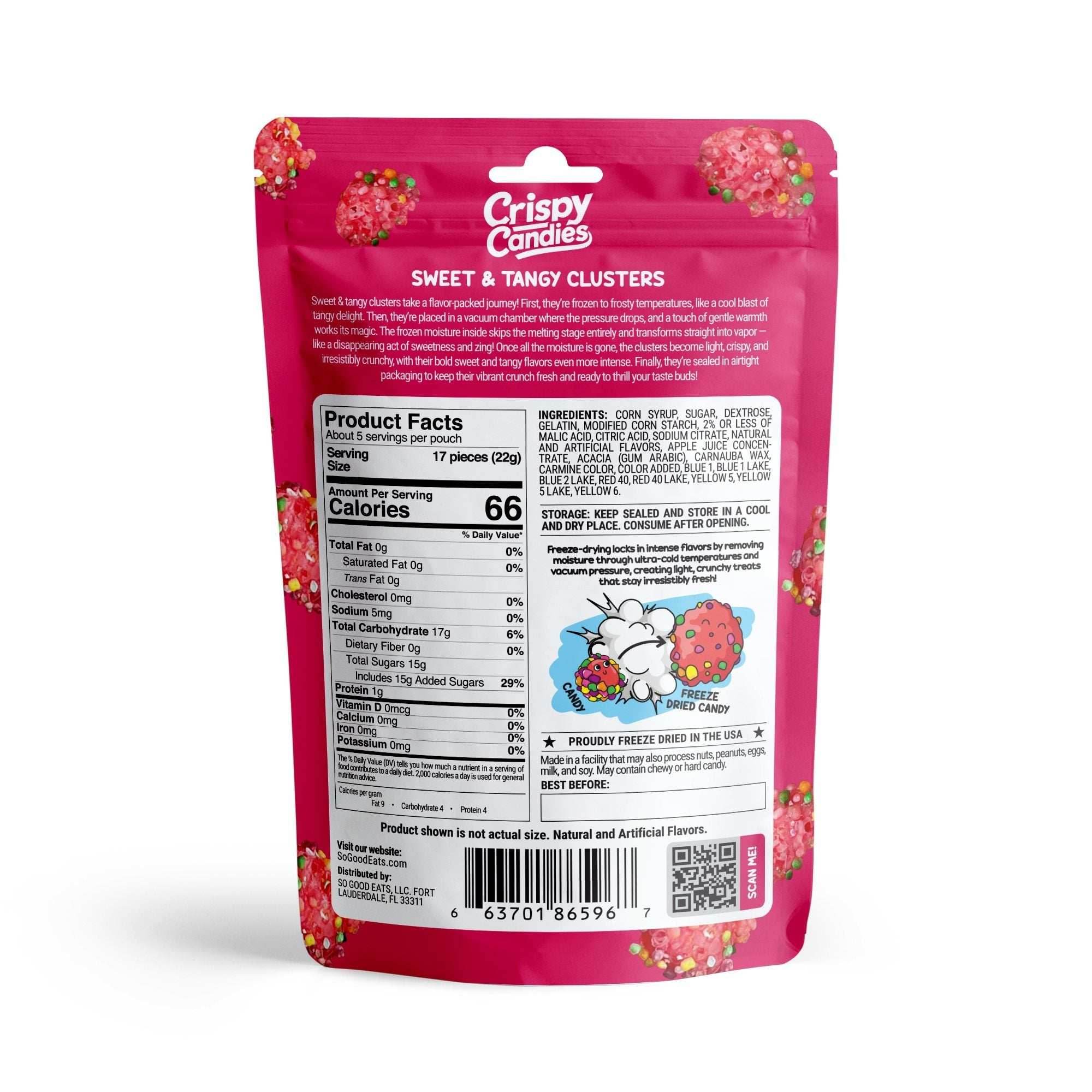 Crispy Candies - Sweet & Tangy Clusters Freeze Dried Candy 114g - 