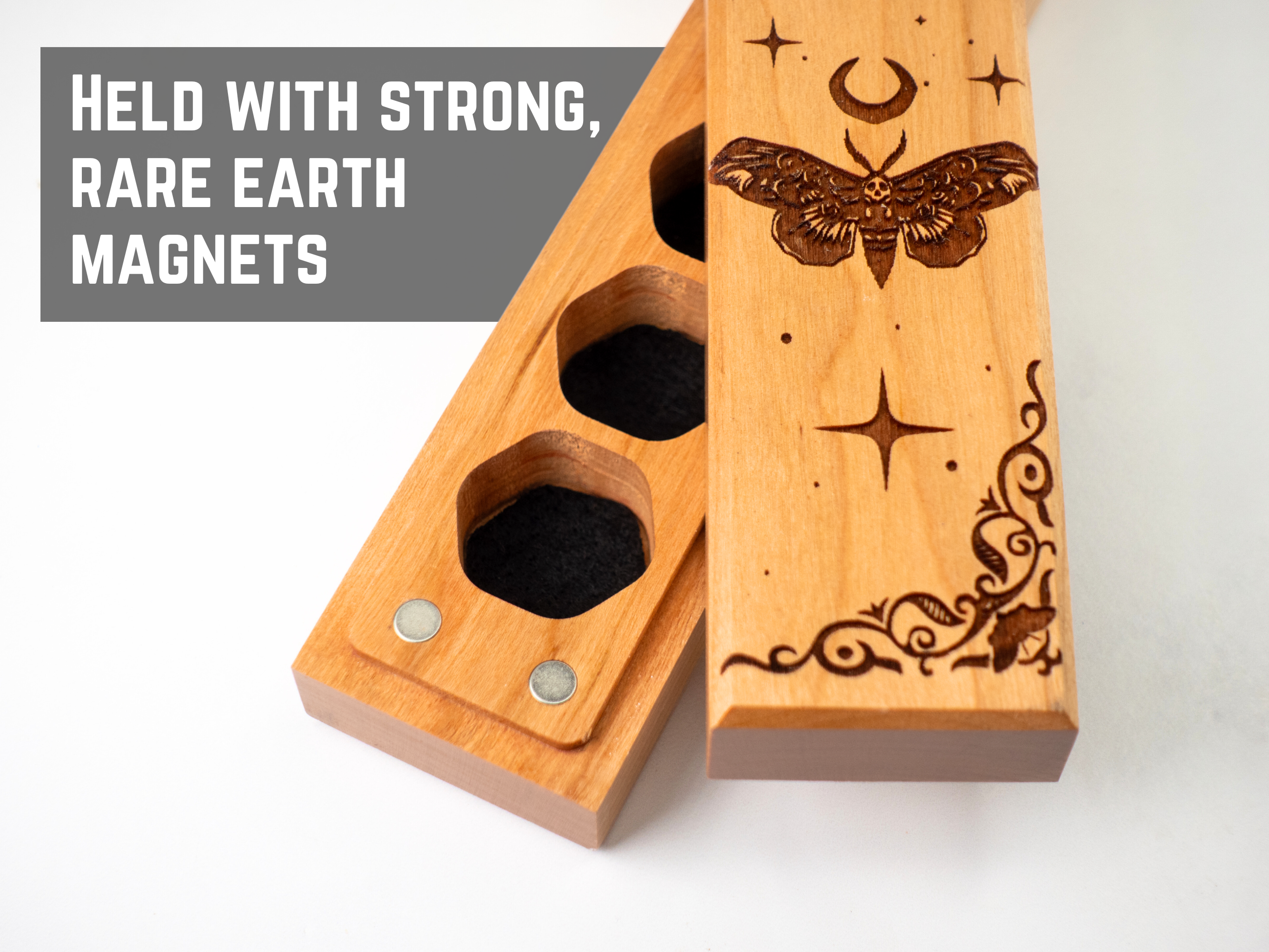 Gothic Moon Moth | Engraved Council of 7 Dice Vault